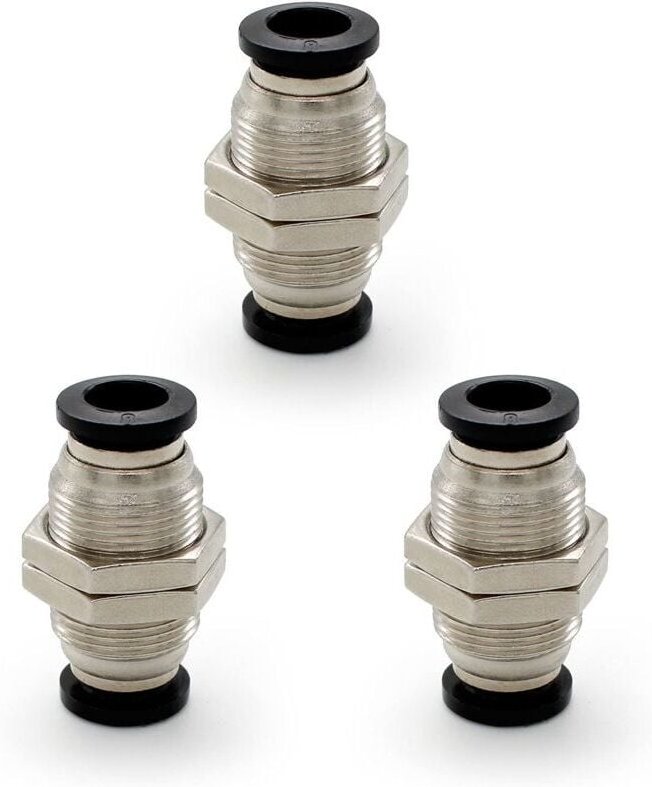 3-teilige pneumatische Anschlüsse, pneumatische Schottverschraubung, pneumatischer Schnellverbinder, anschließbarer Schl...