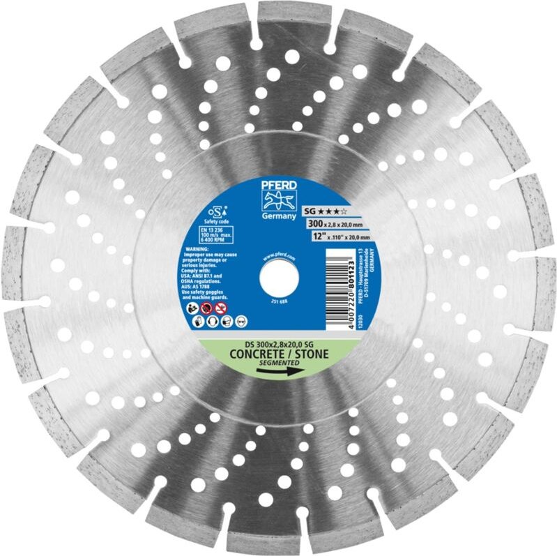 Pferd - Diamant-Trennscheibe ds 300x2,8x20,0mm sg für schnelles Trennen von Stein und Beton
