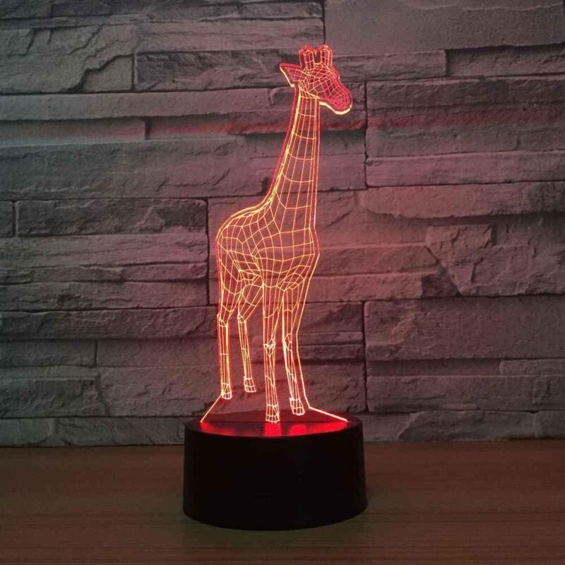 Memkey - Nachtlicht für Kinder, Tier-Giraffe, USB-Einsatz, wiederaufladbare 3D-Illusionslampe, 16 Farbwechsel mit Fernbe...
