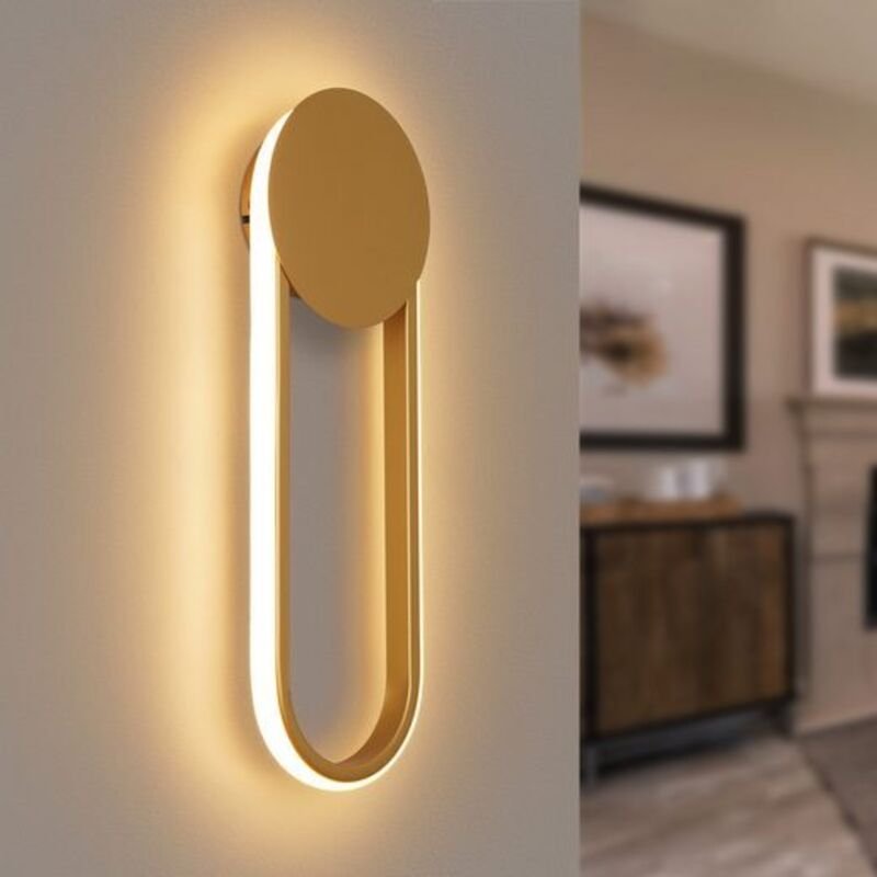 Led Wandleuchte Innen Wandlampe - 12W Treppenhauslampe 41cm Gold Flurlampe Modern Design 3000K Warmweiß Minimalistische ...