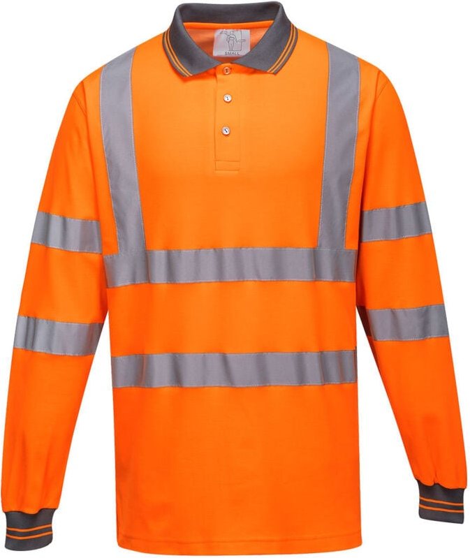 Polo aus Baumwolle mit langen Ärmeln Orange XL