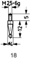 Messeinsatz f.Messuhren u.Feinz. Stahl Abb.18/ 4,0 mm Käfer