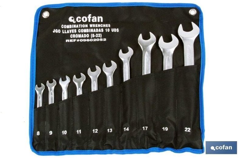 Set mit 17 Ringmaulschlüsseln von 6 bis 22