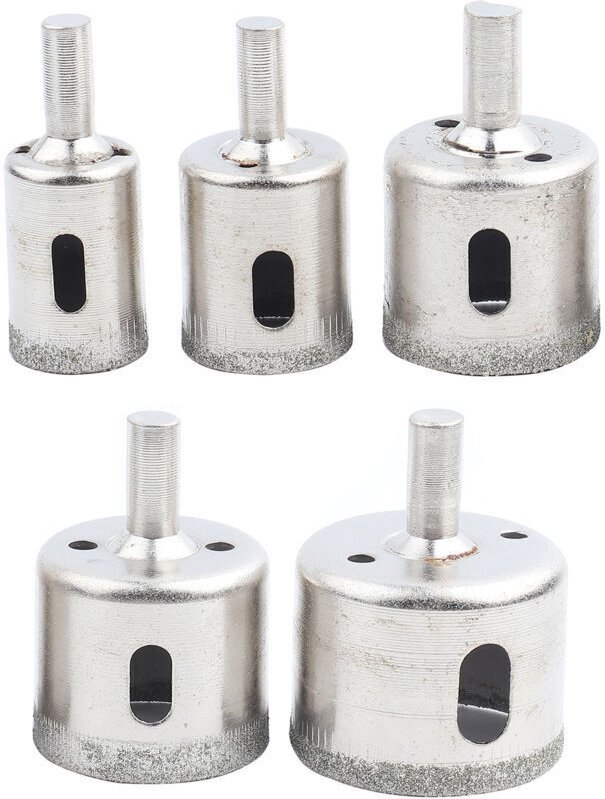 5-teiliges Diamant-Lochsägen-Set für Fliesen, zum Entfernen von Kreisen auf Glas, Marmor und Granit mit Wasser, zum Hers...