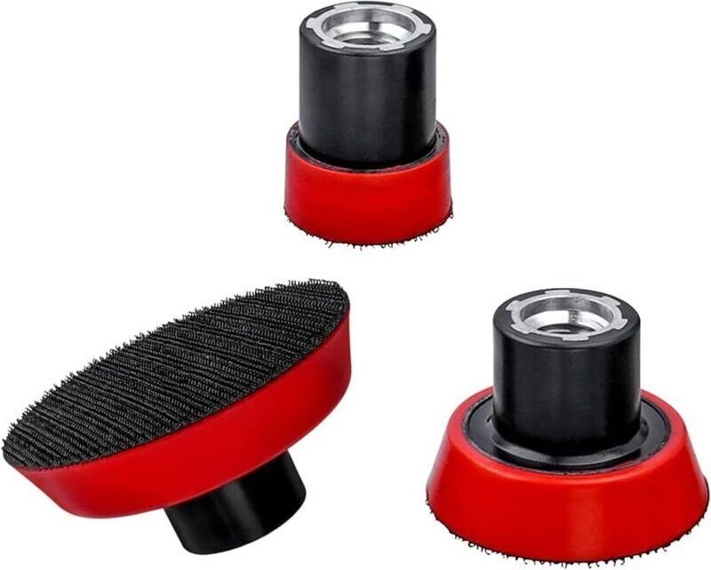 3-teiliges Schleifpad-Set (30 mm, 50 mm, 75 mm) mit Klettverschluss, selbstklebend, für Bohrmaschine und Winkelschleifer