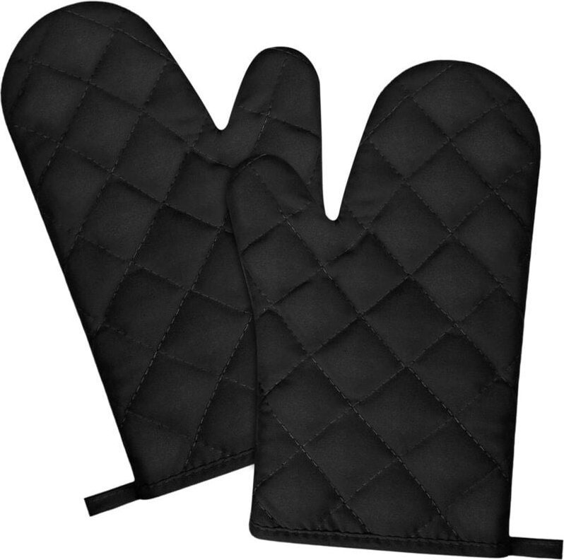Hitzebeständige Ofenhandschuhe, Ofenhandschuhe, Ofenhandschuhe, Ofenhandschuhe zum Kochen, Backofen, Grill (1 Paar, Schw...