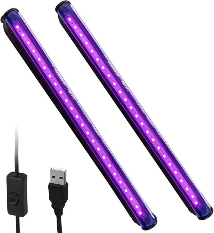Tigrezy - Stück Schwarzlichtleisten, tragbares Schwarzlicht, UV-LED-Röhre, Schwarzlicht, violette Lampe, LED-UV-Röhre mi...