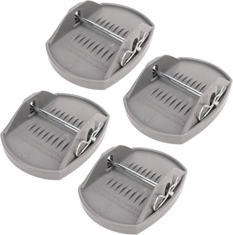 Vtizikl 4X Cale Support Pied de Vérin 178x140mm Broche Métal Patin Coupelle Caravane Camping-Car