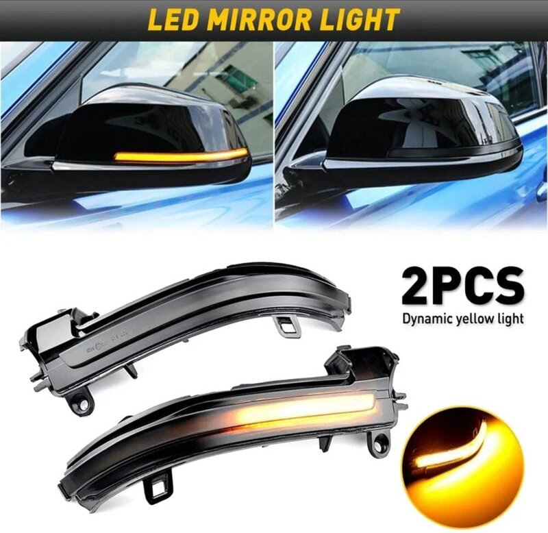Tlily - Dynamische LED-Seitenspiegel-Blinkerleuchte für 1 2 3 4 Serie F20 F22 F30 63137280771, 63137280772