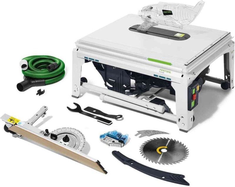 Festool - Tischkreissäge tks 80 ebs, incl. 1x Kreissägeblatt, Absaug-Set, Zubehör, Karton