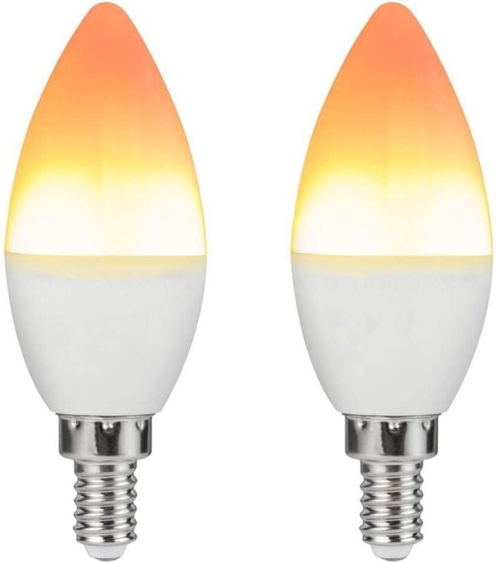 Aougo - 2 Stück Flammenbirne, LED-Flammenflackereffekt, Outdoor-Feuerbirnen, umgedrehte Glühbirne, Vintage-Dekorationsla...