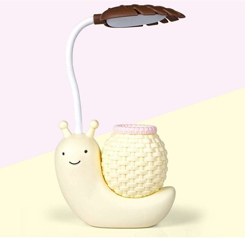 Mumu - Cartoon Schnecke led Tischlampe usb Augenpflege Tischlampen mit Stifthalter Niedlicher Stift Behälter Nachtlampe ...