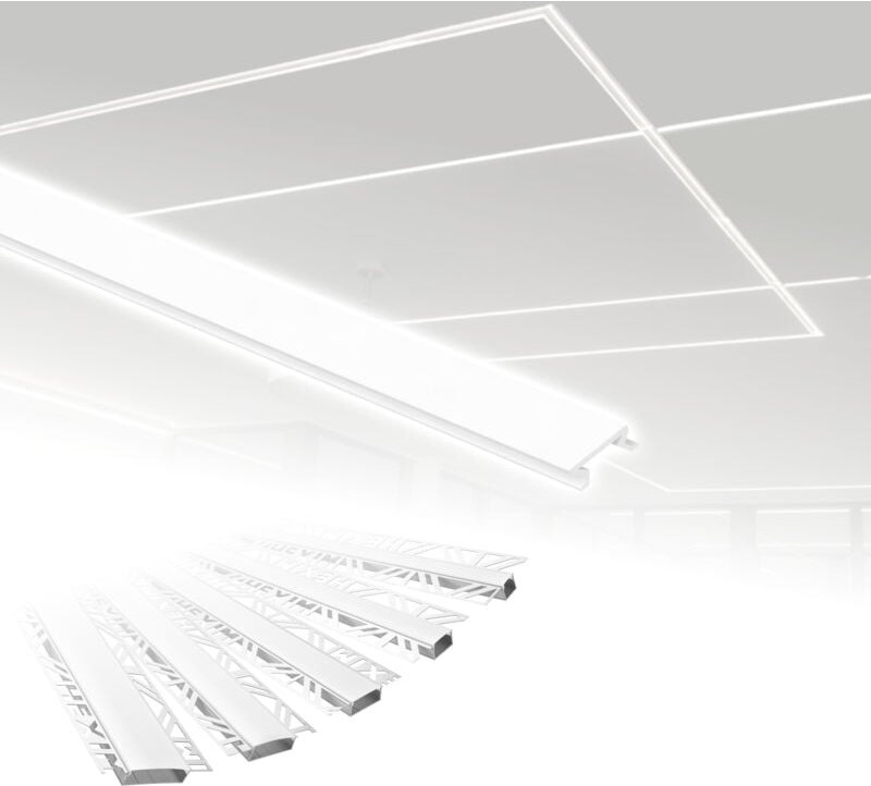 Thumbnail - Hexim - led Trockenbauprofil 2m Aluminium Profil Unterputz Lichtleiste für LED-Streifen inkl. Abdeckung: aled 1 - 12mm L...