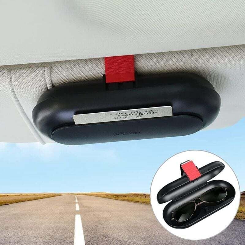 Brillenetui fürs Auto, erweiterbarer Sonnenbrillenhalter für die Sonnenblende, multifunktionale Brillenbox für die Sonne...