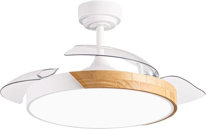 Cristalrecord - Taoro Mini Weißer LED-Ventilator mit einziehbaren Flügeln, 46 w, 5520 lm cct