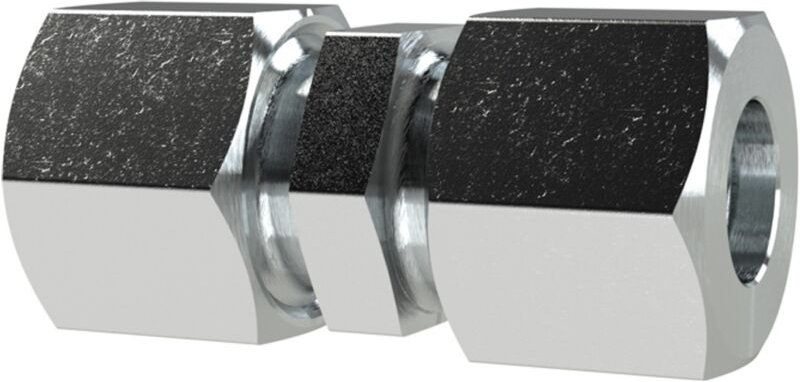 Gerade Verschraubung, Rohr-Außen-Ø 10 mm, Stahl verz., pn bar 630 - Riegler