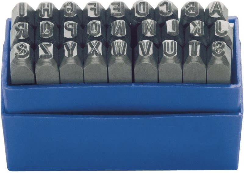 Schlagbuchstabensatz 329 27-tlg.Großbuchstaben a-z Schrift-H.3mm in Ku.-Box