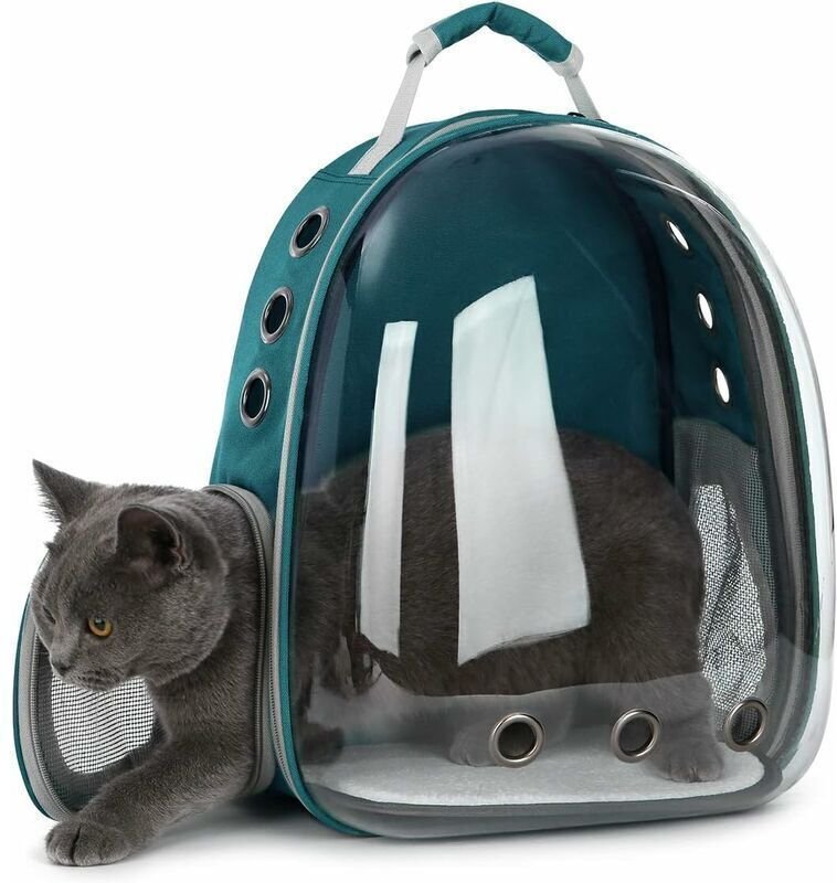 Haustier-Rucksack, transparente Tragetasche für Hunde und Katzen, Outdoor-Tragetasche, atmungsaktives Kapseldesign, 180°...