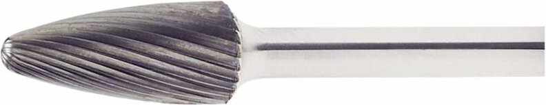 LUKAS HM-Frässtift Form F Rundbogen Kopf ø 12 mm Länge 25 mm Zahnung 4 Inox