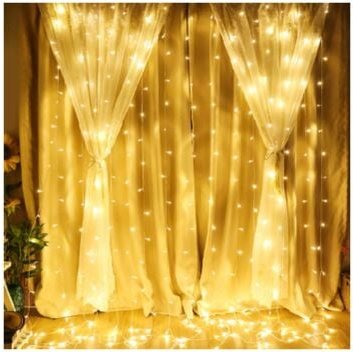 Lichterkette für draußen, LED-Lichtervorhang, Weihnachtsbeleuchtung, 3 x 3 m Lichtervorhang, 300 LED-Lichtervorhang, Lic...