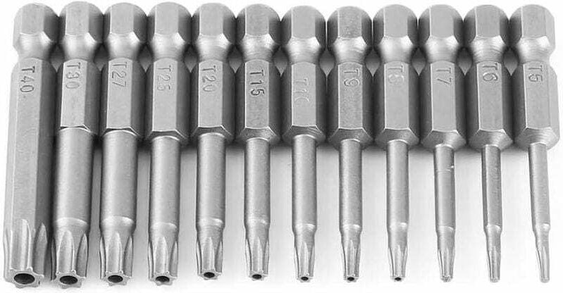 12-teiliges 1/4-Zoll-Sechskantschaft-T5-T40-Torx-Schraubendreher-Set, manipulationssicher, 6-Punkt-Stern-Schraubendreher...