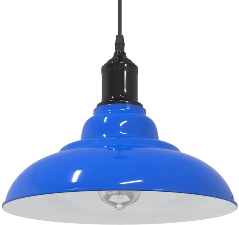 Pendelleuchte Höhenverstellbar E27 Dunkelblau Glänzend ø 31 cm Vidaxl