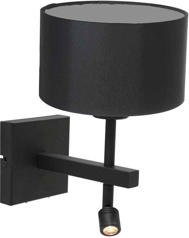 Wandleuchte - Stang - schwarz - metall stoff - - Steinhauer