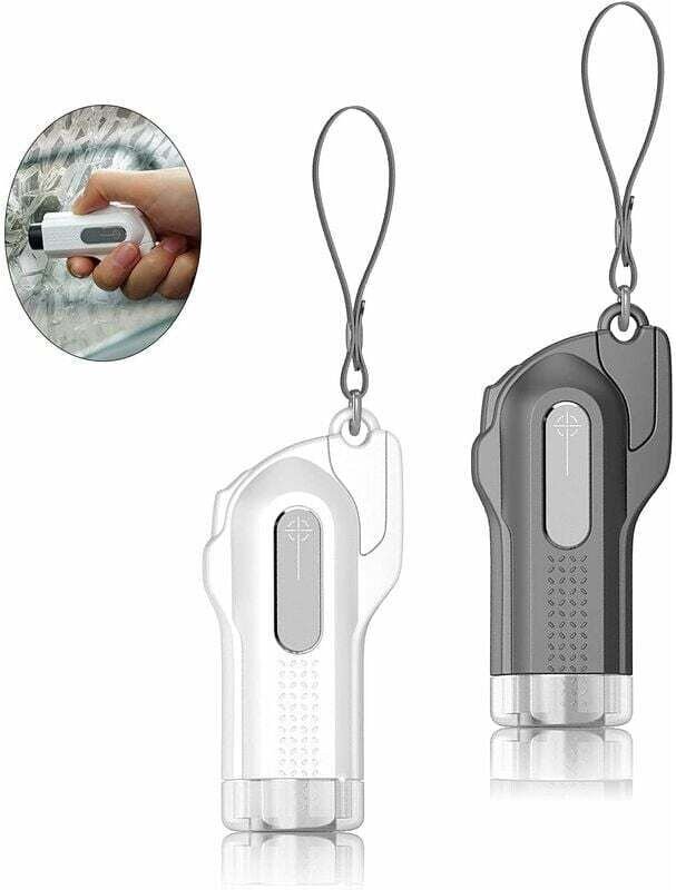 SNQ - 2-teiliges Rettungswerkzeug für den Schlüsselanhänger, Fensterbrecher, Sicherheitsgurtschneider, Auto-Nothammer, S...