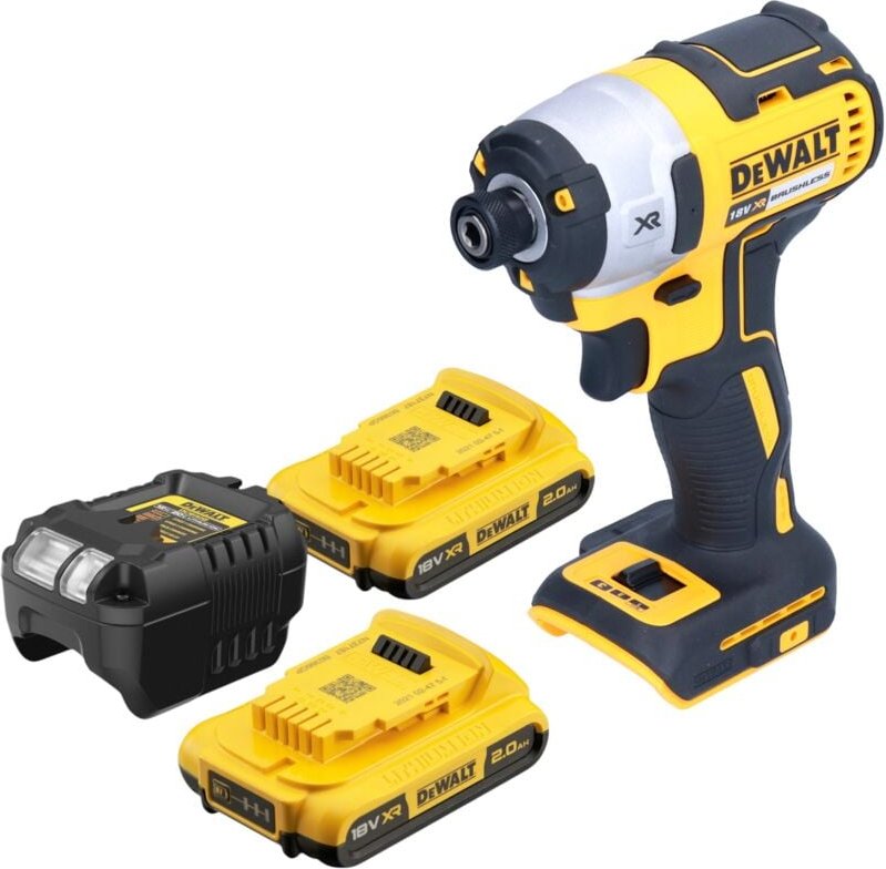 Dcf 887 D2 Akku Schlagschrauber 18 v 205 Nm 1/4' Brushless + 2x Akku 2,0 Ah + Ladegerät - Dewalt