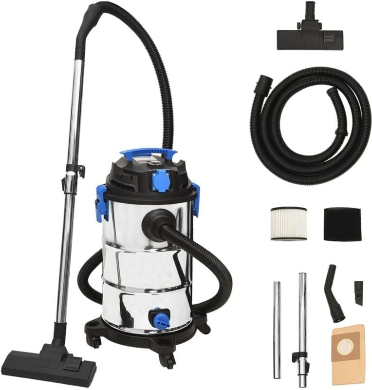 Nass- und Trockensauger 1200 w 30 l Silbern - Vidaxl