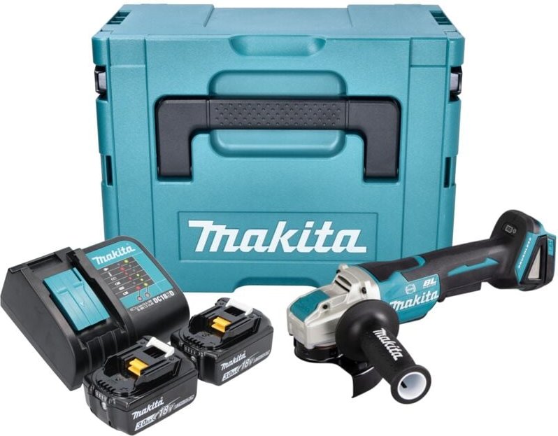 Dga 520 SFJX1 Akku Winkelschleifer 18 v 125 mm x-lock Brushless + 2x Akku 3,0 Ah + Ladegerät + Makpac - Makita