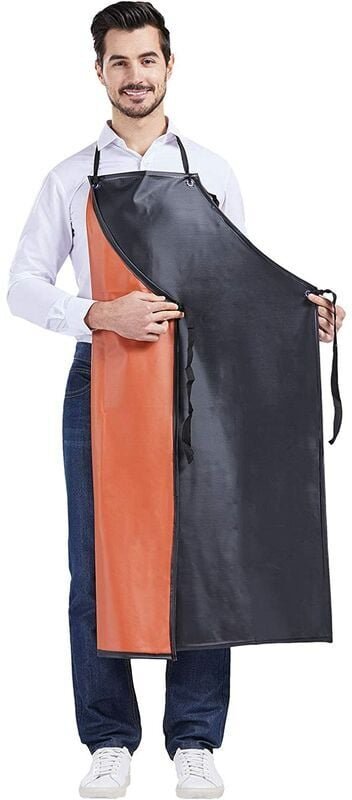 Thumbnail - Dünne PVC-Arbeitsschürze, leicht, wasserdicht, Unisex, Schlachthofschürze, öl- und wasserbeständige Fabrikschürze, 80 x ...