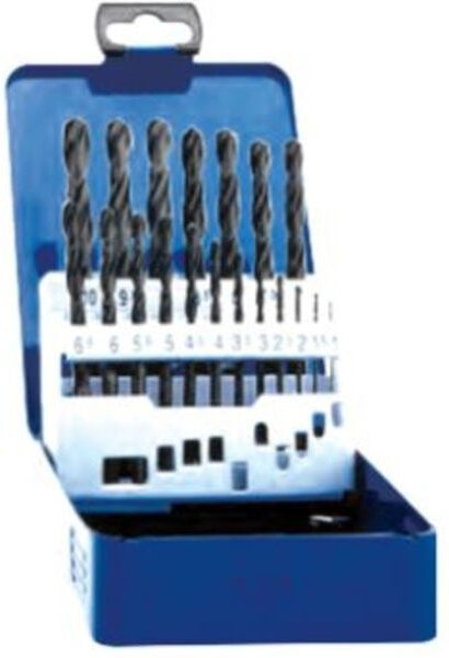 Exact - Eventus by 32001 hss Metall-Spiralbohrer-Set 19teilig rollgewalzt din 338 Zylinderschaft 1 s