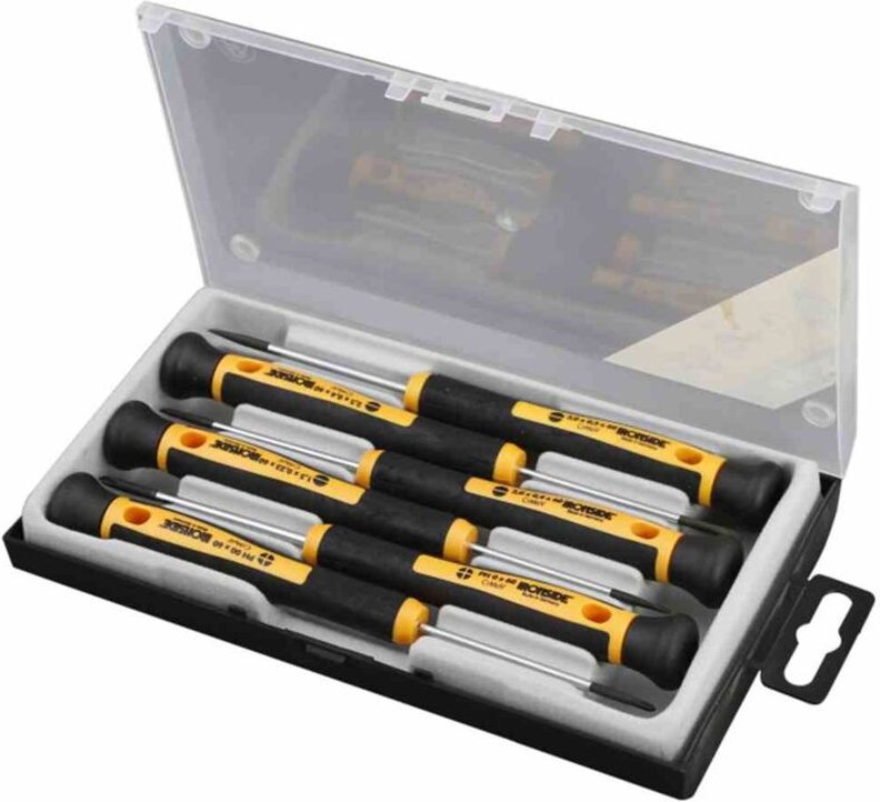 Präzisions-Schraubendreher-Set 6-teilig 2K-Griff