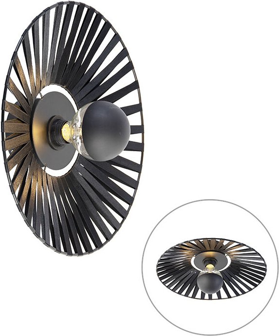 Ländliche Wandleuchte schwarz 40 cm - Leia