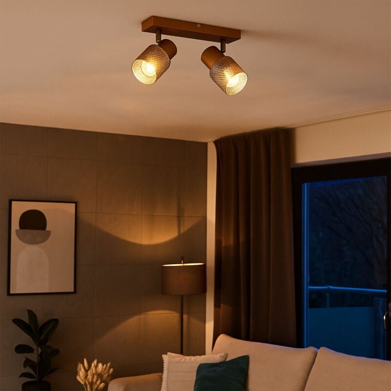 Deckenlampe Deckenstrahler Schlafzimmerlampe verstellbar kaffeefarben l 26 cm