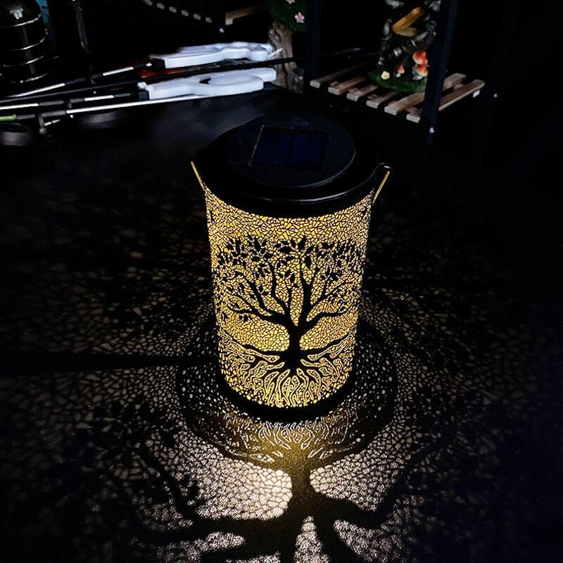 Solarlaterne Outdoor Garten, dekorative Outdoor Solarlampe zum Hängen/Stellen, wasserfest, für Balkon, Garten (Baum)