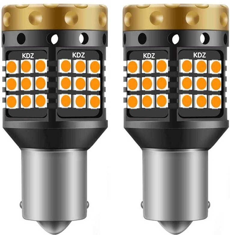 1156 BA15S P21W LED-Blinkerbirnen, Bernstein, Gelb, Orange, 3700 lm, 3030 45 smd, Canbus, fehlerfrei, Anti-Hyper-Blitz (...