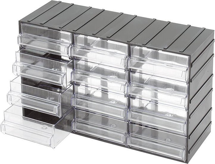 Kleinteilemagazin 12 schubladen sortimentsboxen sortimentskasten fervi C085/12