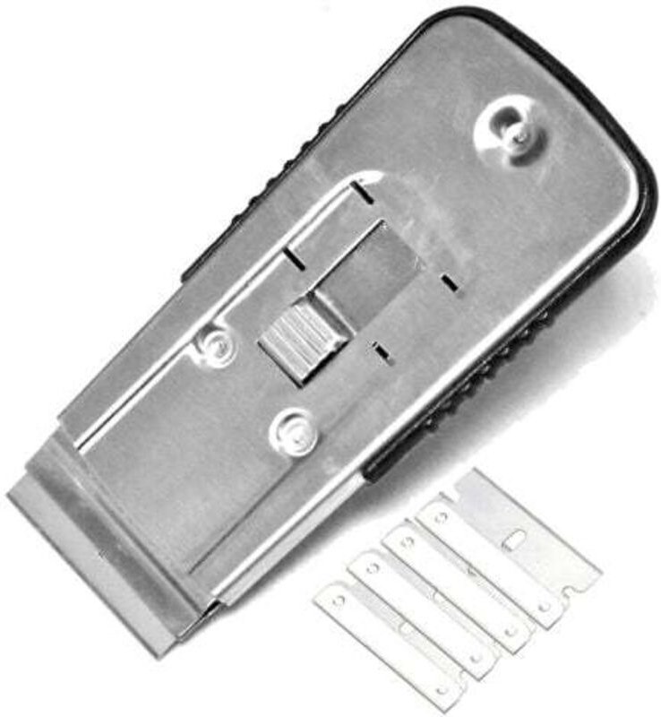 Glasreinigungsschaberklinge aus Edelstahl, ausgestattet mit fünf Klingen, korrosions- und verschleißfest, einziehbar