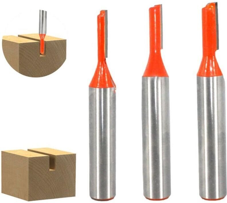 8-mm-Schaft-Nutfräser, 3-teilig, Nutfräser mit Schaft, Holzbearbeitungswerkzeug, Schnittdurchmesser 3 mm/4 mm/5 mm