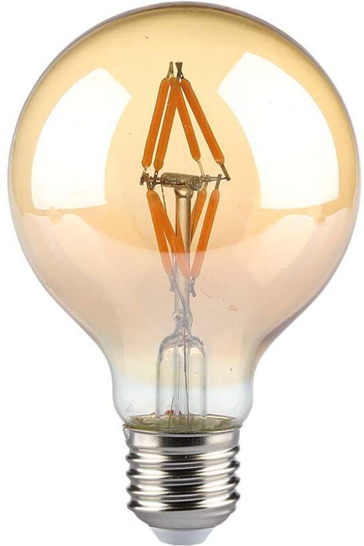V-TAC LED-Glühbirne E27 4W G80 Filament Amber 2200K