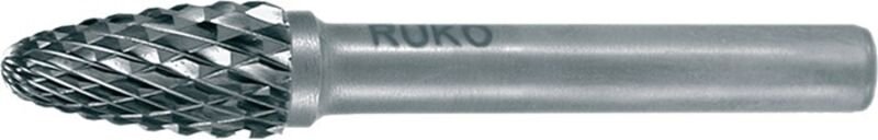Ruko - Frässtift rbf ø 8 mm Kopflänge 18 mm Schaft-Ø 6 mm Hartmetall Blank Verzahnung kvz 4