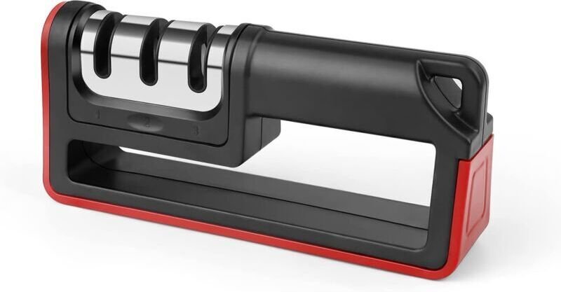 Professioneller, manueller Messerschärfer mit 3 Schleifsteinen aus Wolframkarbid, Keramik und Diamant sowie ergonomische...