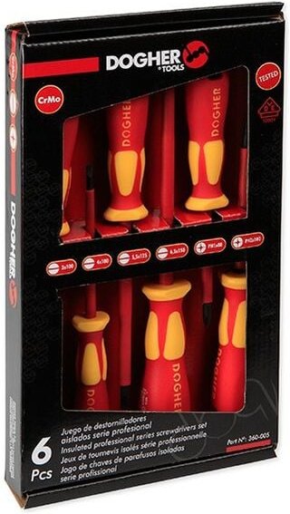 Schraubendreher-Set im Karton, 6-teilig, vde Dogher 360-006