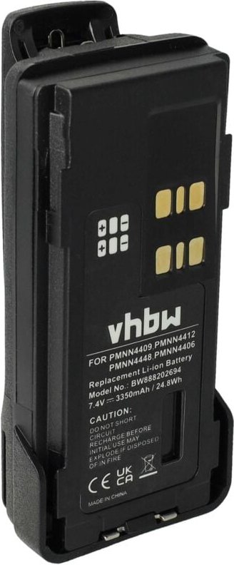 1x Akku Ersatz für Motorola PMNN4406BR, PMNN4409, PMNN4406 für Funkgerät, Walkie Talkie (3350 mAh, 7,4 v, Li-Ion) + Gürt...