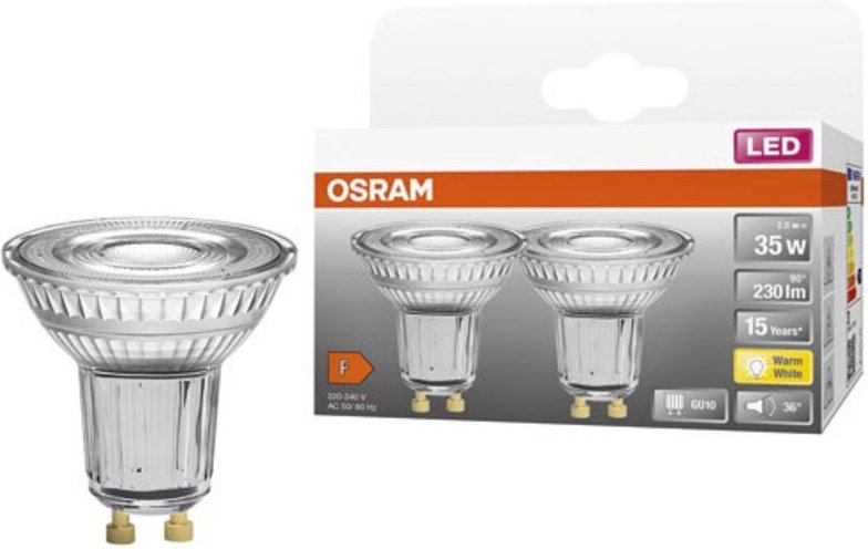 Spot Par16 LED36 Glas 2,6 W Gu10 230 lm 2700 K Warm Verpackung x2 - Ledvance GP