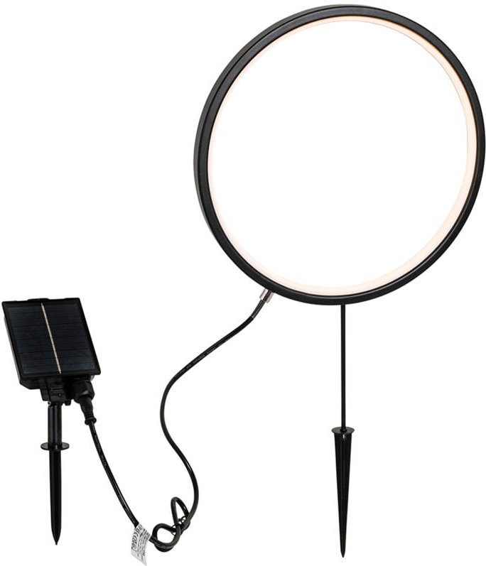 Qazqa - Spitzenlicht Schwarz 60 cm Inkl. Wiederaufladbare led und Solar IP65 - Adalind