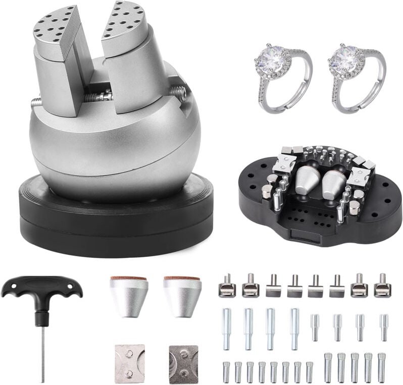 Thumbnail - Mophorn - Ball Vise: 5' Gravier-Einstellwerkzeug mit 360°-Drehung. 35 PCS-Aufsätze für Edelstein-Einlegearbeiten und Kle...