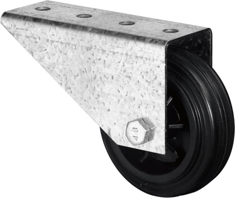 Torbockrolle Rad-Ø 80 mm Tragfähigkeit 50 kg mit Anschraubplatte Gummi